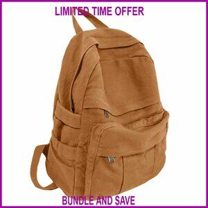 Vintage Canvas Backpack 19L Laptop Daypack for School Travel
